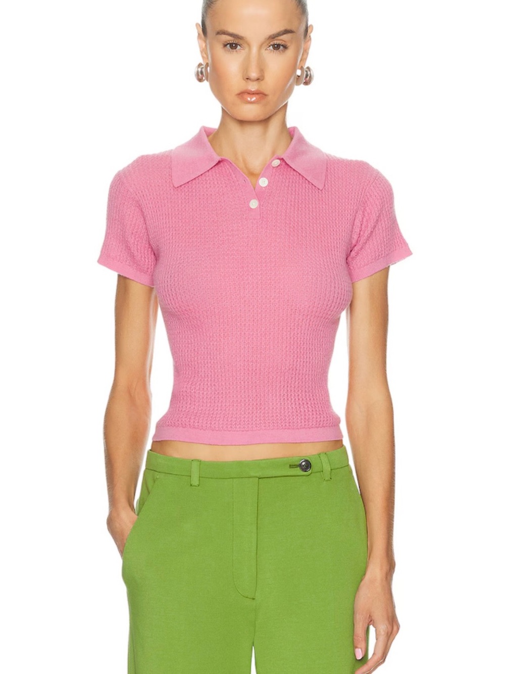 Guest in Residence Shrunken Polo Crop Top Sz XS